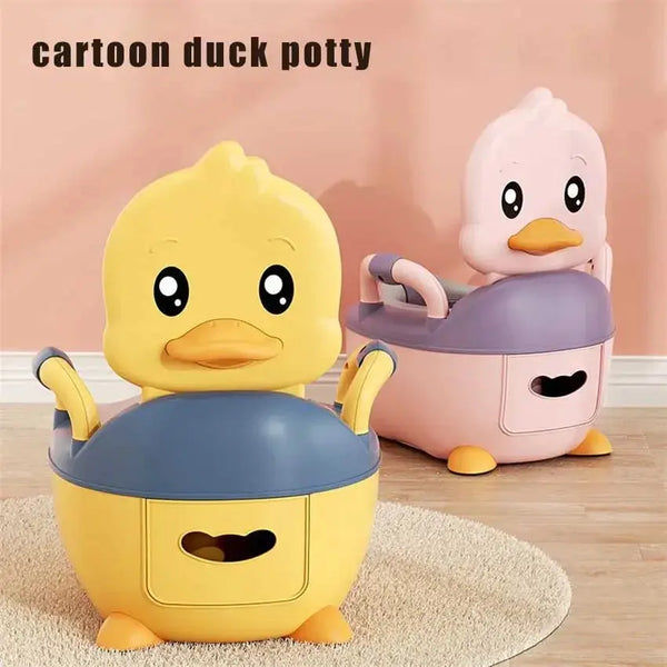 Children's Pot 1-6 Years Old Upgraded Cute Duck Baby Toilet Seat Baby Potty Portable Stool Boys & Girls Safe Trainer Seat WC - Memoriex 