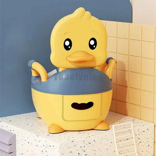 Children's Pot 1-6 Years Old Upgraded Cute Duck Baby Toilet Seat Baby Potty Portable Stool Boys & Girls Safe Trainer Seat WC - Memoriex 