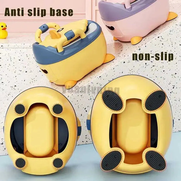 Children's Pot 1-6 Years Old Upgraded Cute Duck Baby Toilet Seat Baby Potty Portable Stool Boys & Girls Safe Trainer Seat WC - Memoriex 