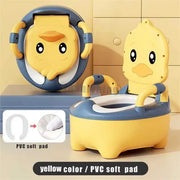 Children's Pot 1-6 Years Old Upgraded Cute Duck Baby Toilet Seat Baby Potty Portable Stool Boys & Girls Safe Trainer Seat WC - Memoriex 