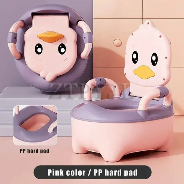 Children's Pot 1-6 Years Old Upgraded Cute Duck Baby Toilet Seat Baby Potty Portable Stool Boys & Girls Safe Trainer Seat WC - Memoriex 