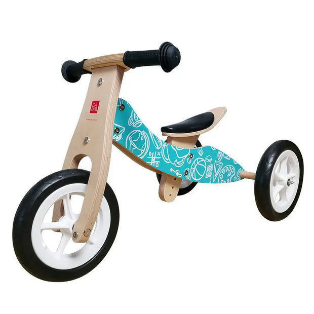 Children's Wooden Balance Car Tricycle Two-in-one Dual-use - Memoriex 