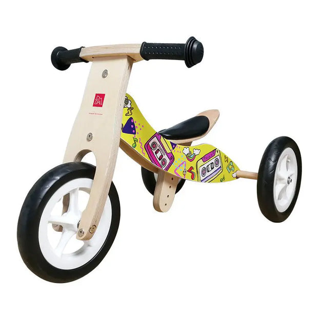 Children's Wooden Balance Car Tricycle Two-in-one Dual-use - Memoriex 