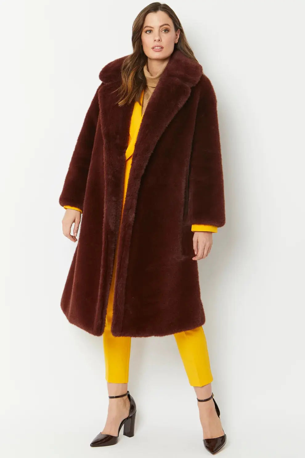 Chocolate Faux Fur Coat-1