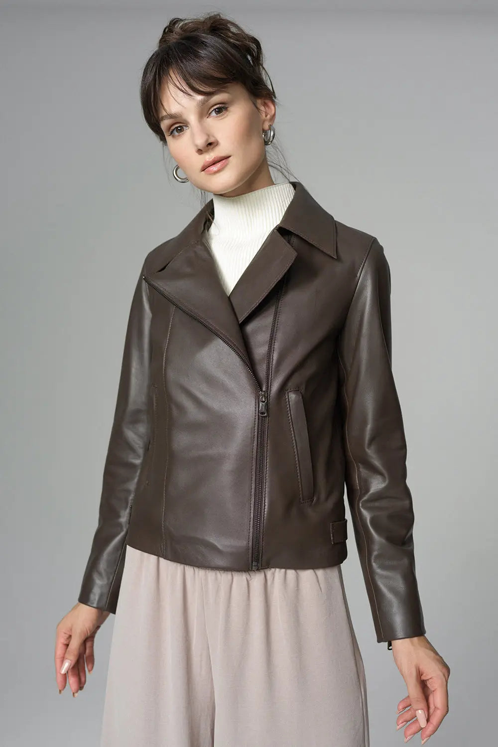 Chocolate Genuine Leather Jacket-0