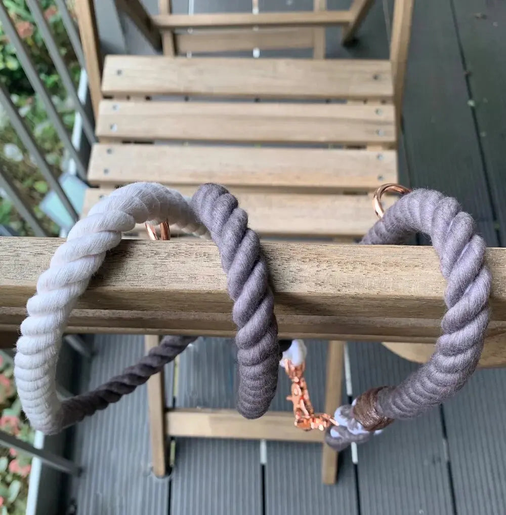 Chocolate Lavender Ombre Adjustable Rope Dog Lead by Pup Chic Boutique - Memoriex