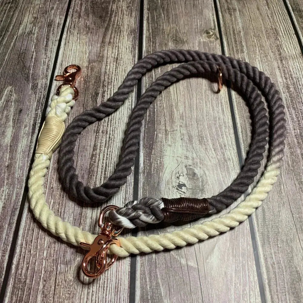 Chocolate Lavender Ombre Adjustable Rope Dog Lead by Pup Chic Boutique - Memoriex