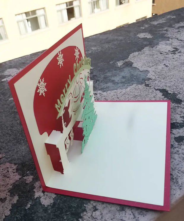 Christmas Card Wholesale Creative 3D Stereo Greeting Card Holiday Wish Card Kindergarten Handmade Greeting Card - Memoriex 