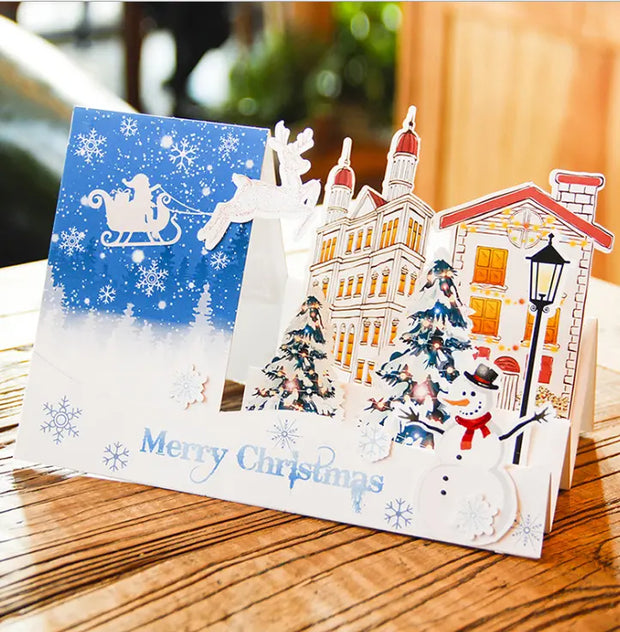 Christmas Card Wholesale Creative 3D Stereo Greeting Card Holiday Wish Card Kindergarten Handmade Greeting Card - Memoriex 