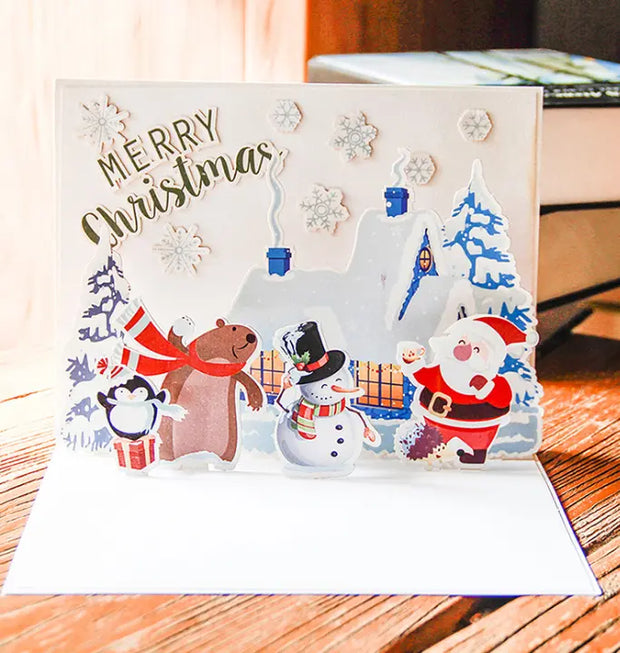 Christmas Card Wholesale Creative 3D Stereo Greeting Card Holiday Wish Card Kindergarten Handmade Greeting Card - Memoriex 