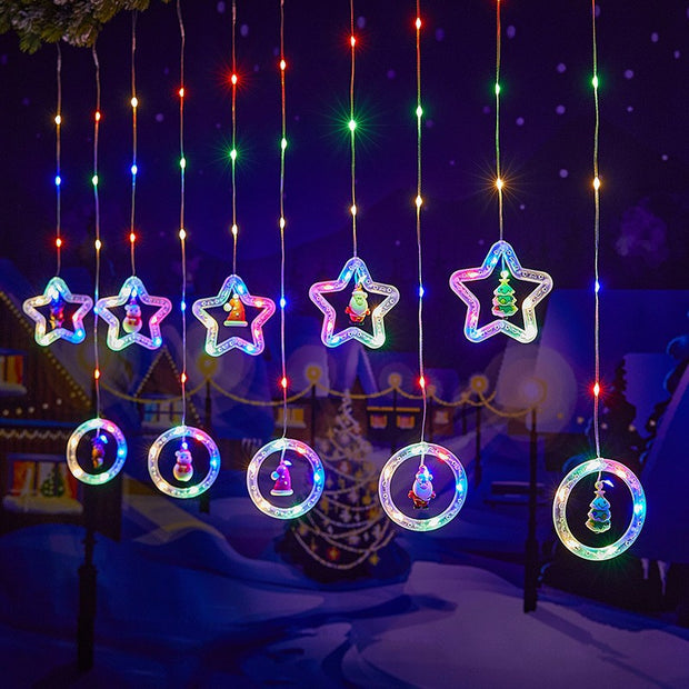 Christmas Curtain Lighting Chain Decoration - Memoriex 