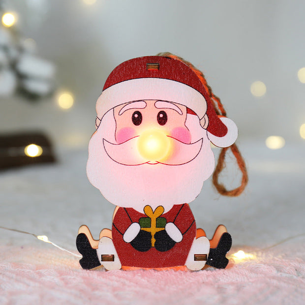 Christmas Decoration Luminous Ornaments Wooden - Memoriex 