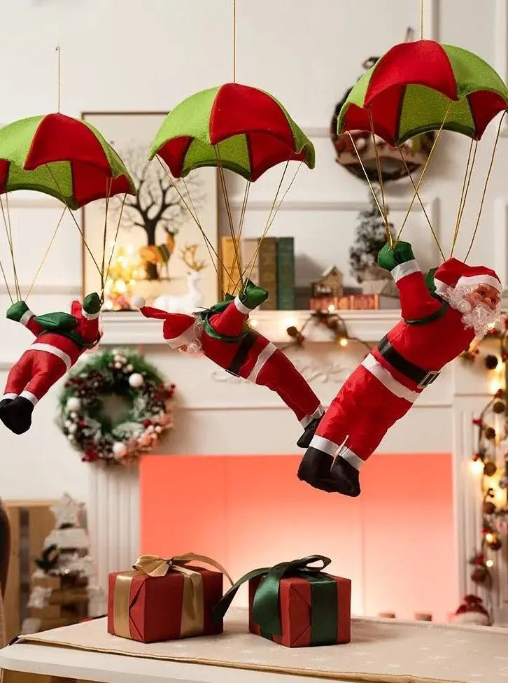 Christmas Electric Santa Decor, Santa Climbing Ropes & Ladder Toy Ornament-2