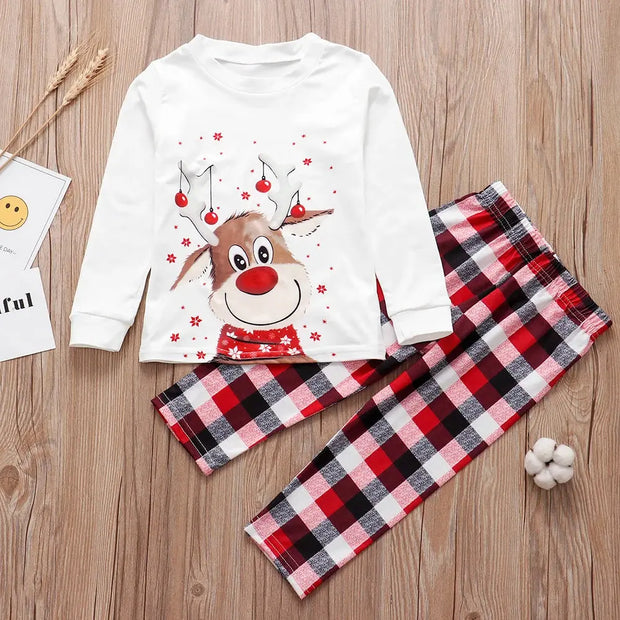 Christmas Family Matching Pajamas Set Deer Adult Kid Family Matching Clothes Top+Pants Xmas Sleepwear Pj's Set Baby Romper - Memoriex 