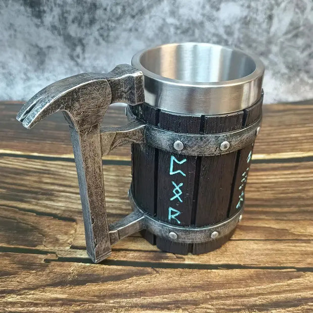 Christmas Gift Hardware Tools Beer Cup Creative Hammer Handle Modeling Stainless Steel Mug - Memoriex 
