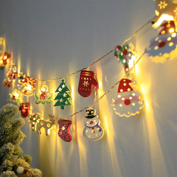 Christmas LED Light String Santa Claus Elk Snowman Xmas Ornament String Light Christmas Decorations New Year Navidad Gift - Memoriex 