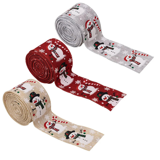 Christmas Snowman Tape |  Ribbon Christmas Tree Decoration | Ribbon Gift Decoration - Memoriex