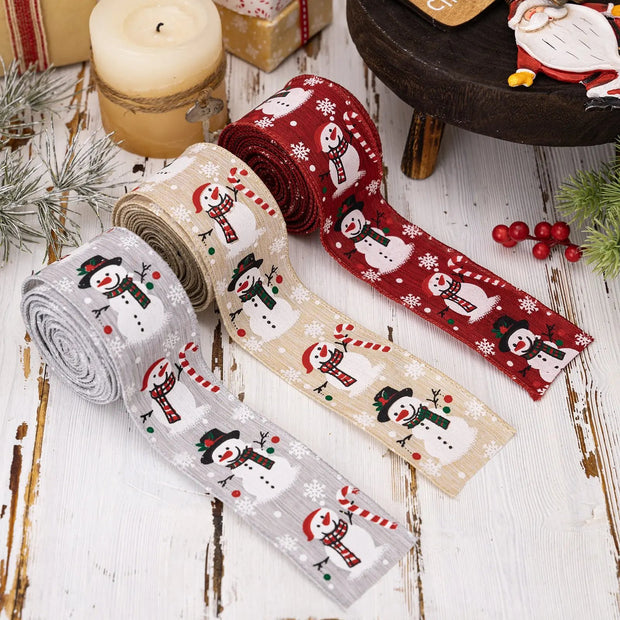 Christmas Snowman Tape |  Ribbon Christmas Tree Decoration | Ribbon Gift Decoration - Memoriex