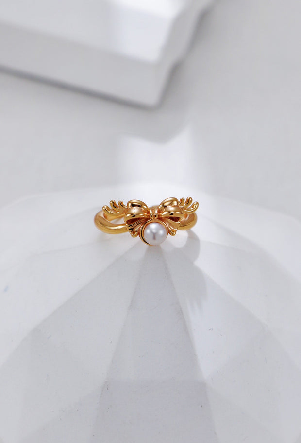 Christmas-themed Pearl Ring - Memoriex 