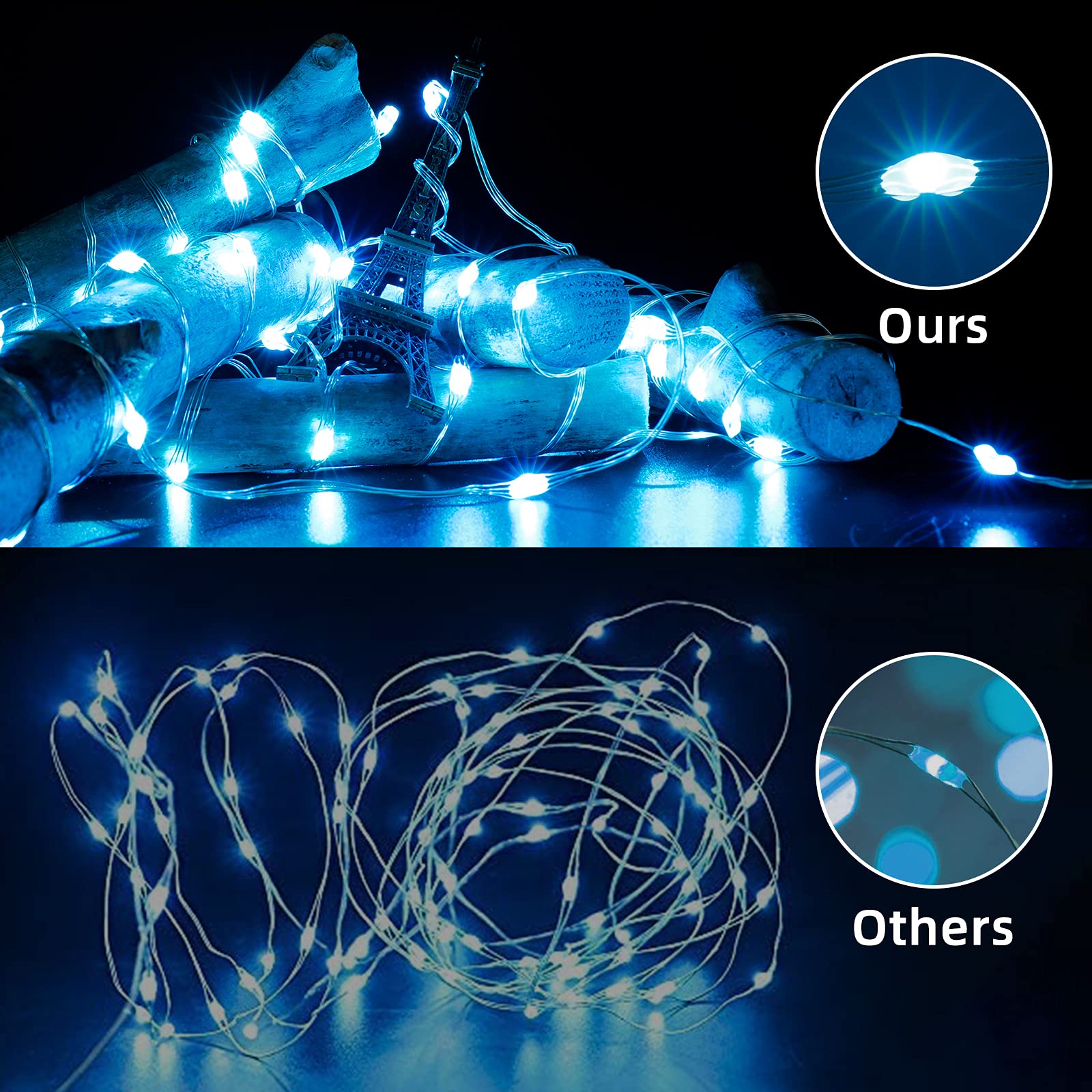 16.4Ft 50 LED 2 Packs Fairy Lights Battery Operated, RGB Color Changing String Lights with Remote-1