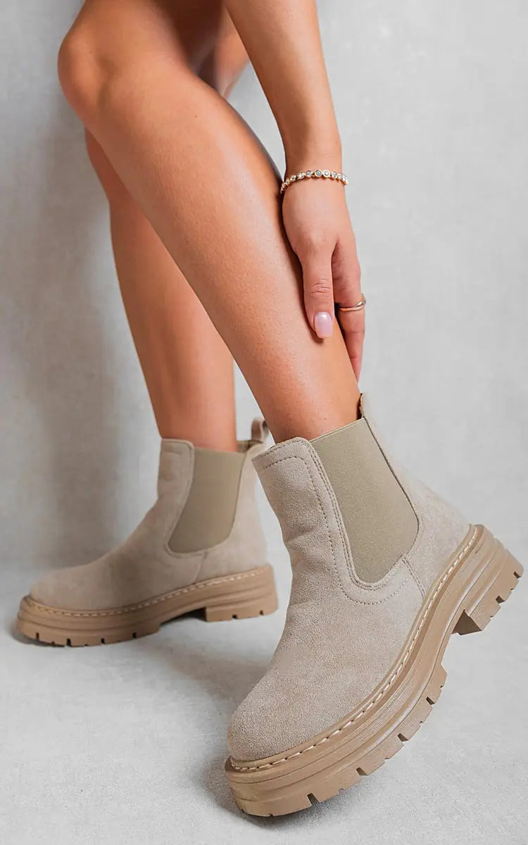 Chunky Chelsea Suede Ankle Boots-2