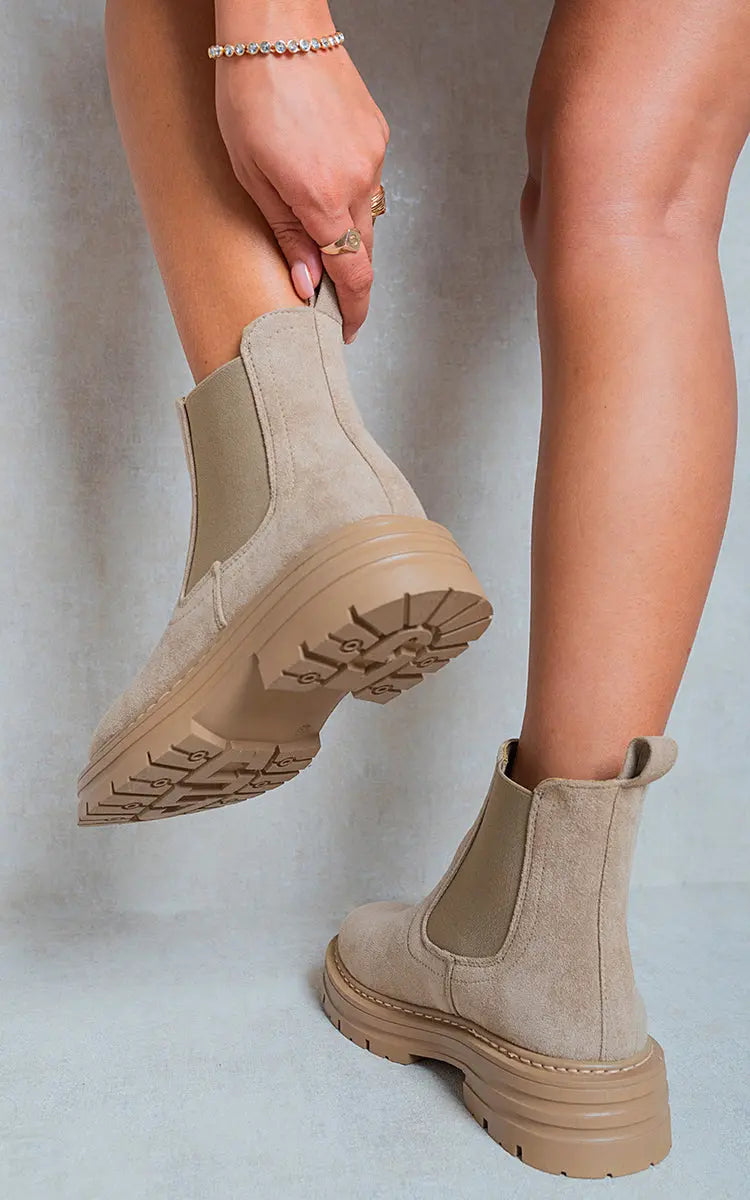 Chunky Chelsea Suede Ankle Boots-3