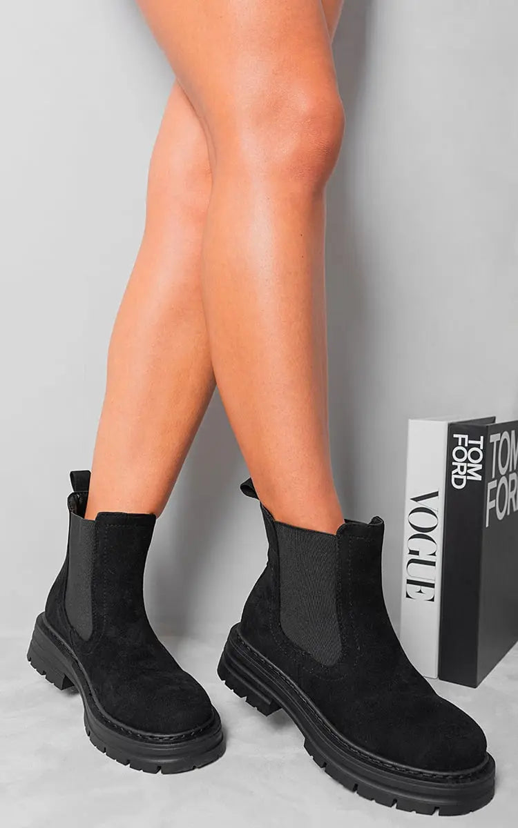 Chunky Chelsea Suede Ankle Boots-6