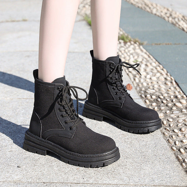 Chunky Heel Martin Boots Women's Fashion Plus Size - Memoriex 