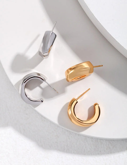 Chunky Hoop Statement Earrings-0