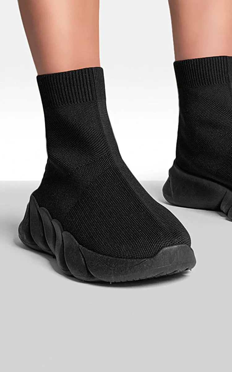 Chunky Sole Knitted Sock Trainers - Memoriex 