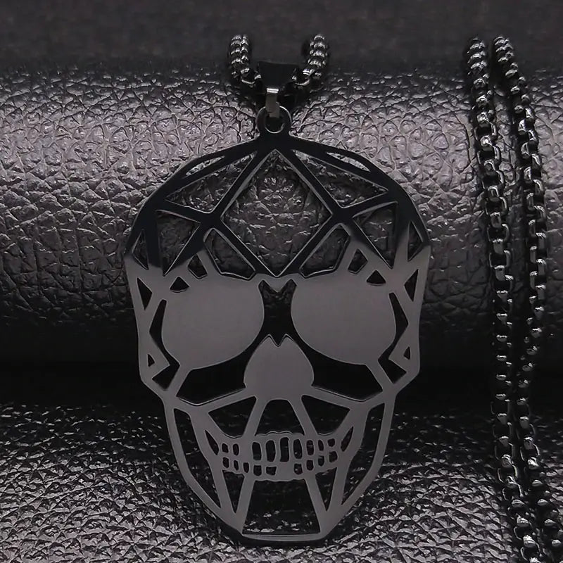 Claigeann Geometric Skull Necklace-1