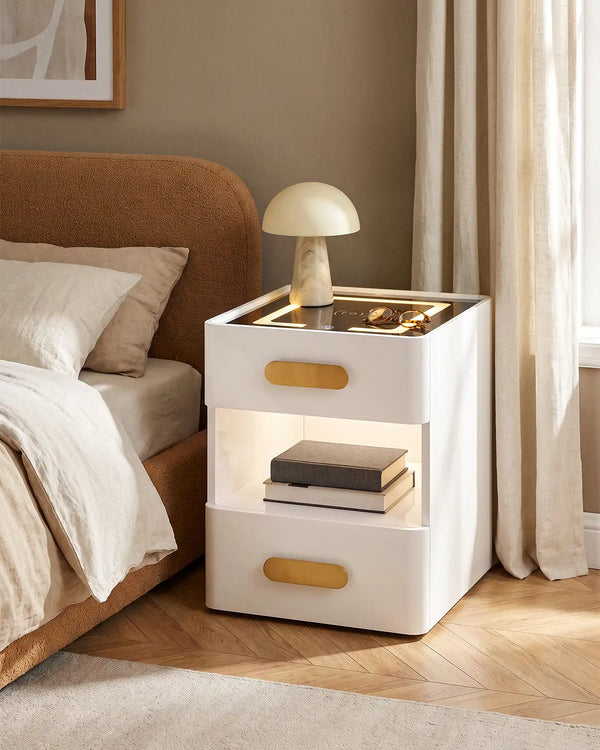 Clara LED Bedside Table with Wireless Charging-0