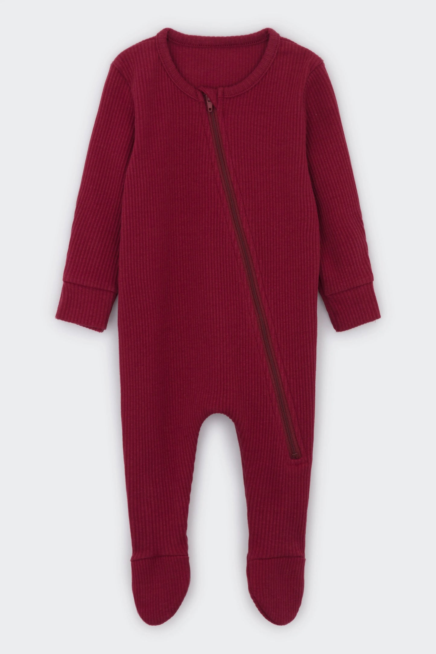 Claret Red Zip Sleepsuit-2