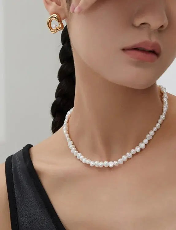 Classic Freshwater Nugget Pearl Necklace-5