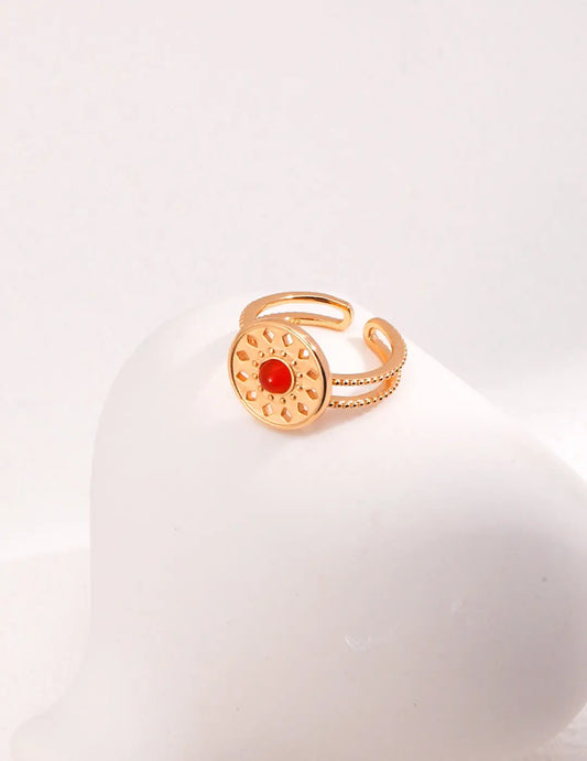 Classical Totem Red Agate Ring-0