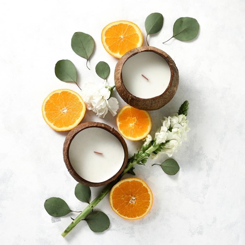 Coconut Shell Candle - Citrus Lime Scent-5