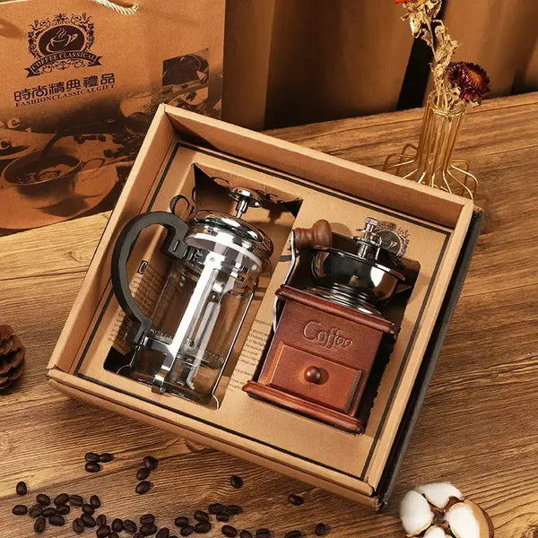 Premium-Steel-French-Press-and-Ceramic-Coffee-Grinder-Gift-Set-UK