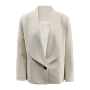 Cold apricot commuter suit jacket women's one button loose and simple temperament suit - Memoriex 