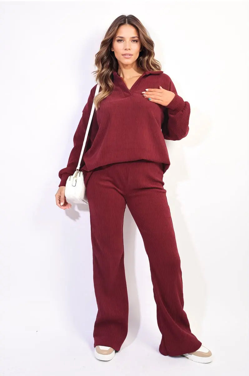 Collared Long Sleeve & Trouser Co-ord Set-21