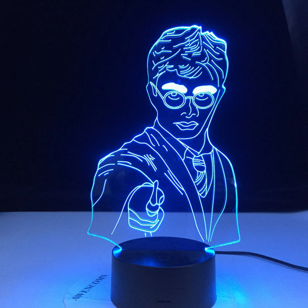 Colorful 3D Night Light Harry Potter Led Touch Remote Control Bedside Table Lamp - Memoriex 