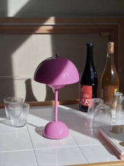 Contemporary Cordless Portable Cute Mushroom Table Lamp, Flowerpot VP9 - Memoriex 