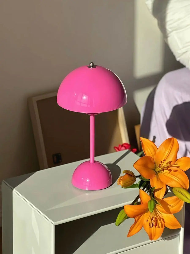 Contemporary Cordless Portable Cute Mushroom Table Lamp, Flowerpot VP9 - Memoriex 