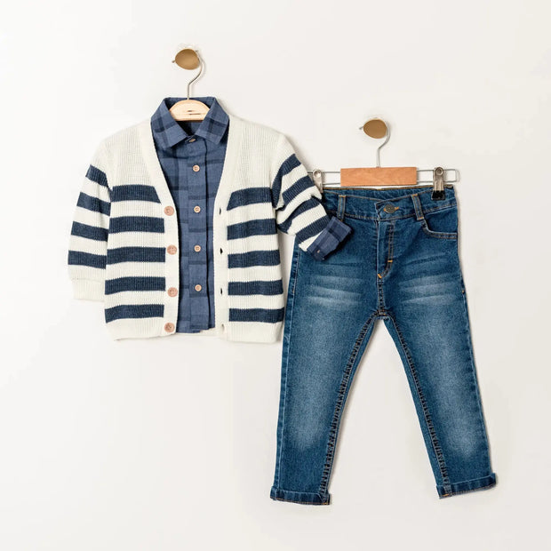 Cool Grandpa Sweater Jeans Set-0