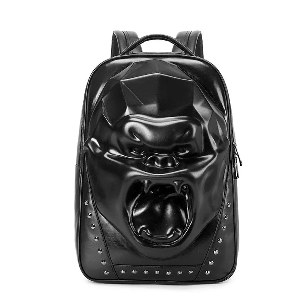 Cool Unisexs 3D Skull Backpack ,Angry King Kong Backpack , Studded Large Volumn Laptop Backpack-0