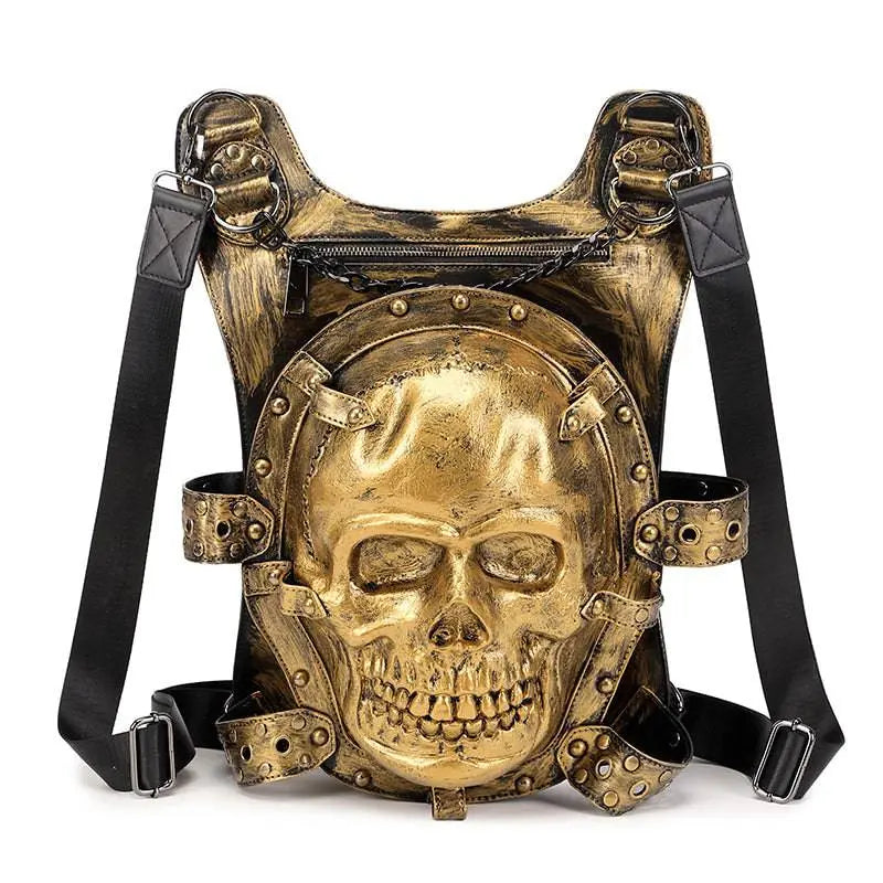 Cool Unisexs 3D Skull Backpack ,Leisure Backpack , Chain Handle Bag-2