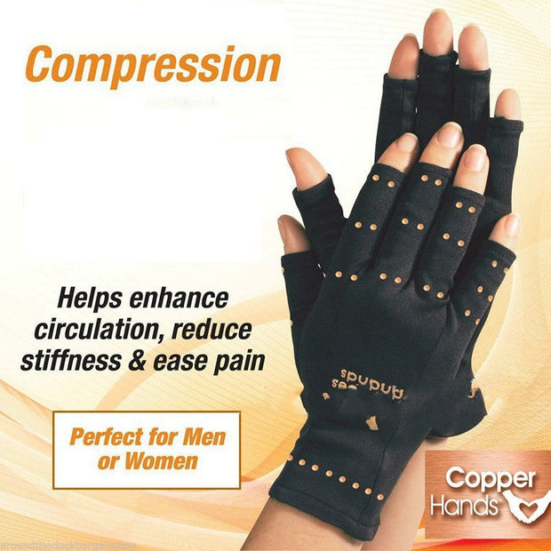 Copper Fiber Sports Health Care Half-finger Recovery Gloves - Memoriex 