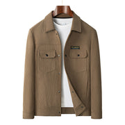 Corduroy Men's Business Jacket Workwear Casual Young And Middle-aged Polo Collar Coat - Memoriex 