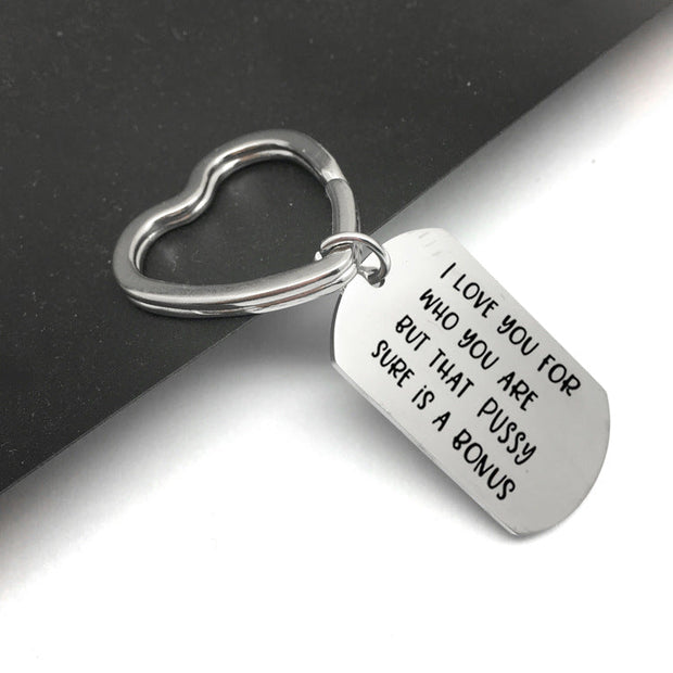 Couple stainless steel military keychain - Memoriex 