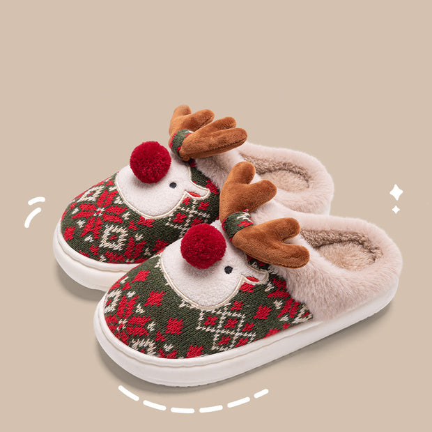 Cozy Christmas Elk Slippers: A Festive Treat for Your Feet - Memoriex 