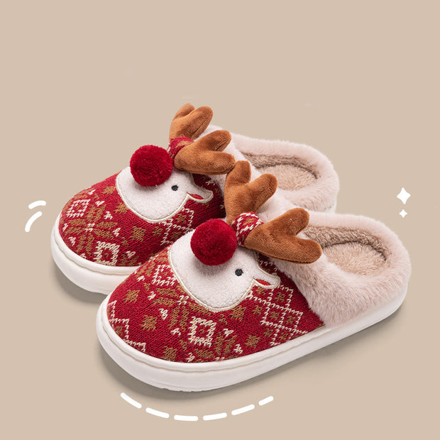 Cozy Christmas Elk Slippers: A Festive Treat for Your Feet - Memoriex 